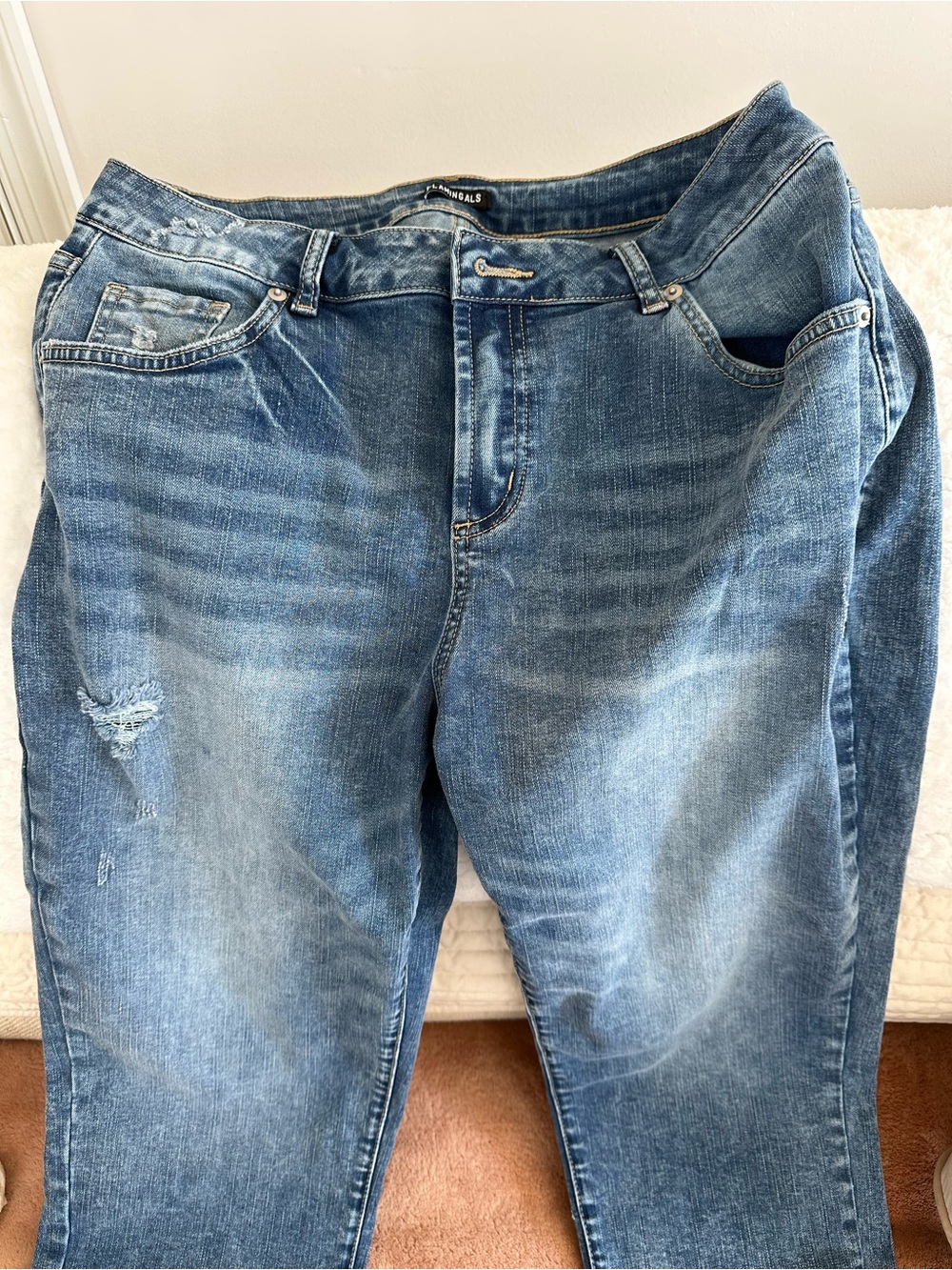 Light Blue Women's Boyfriend Jeans - Casual Relaxed Fit